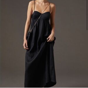 Anthropologie Black Sleeveless Sundress with Sweetheart Neckline